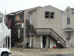 Damage to a home at 230-232 W. 17th Street in Ocean City, NJ.