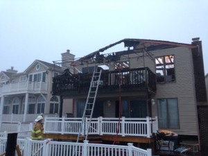 Damage to a home on W. 17th Street in Ocean City is extensive.