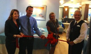 Ocean City Regional Chamber of Commerce Executive Director Michele Gillian, Ocean City Mayor Jay Gillian, Port-O-Call President Jessica Scully and Port-O-Call General Manager Glenn Losch cut a ribbon to mark the opening of Adelene.