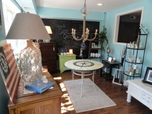 A small showroom features samples of Coastal Concepts' home decor.