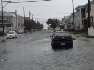 A coastal storm flooded streets in Ocean City on Thursday but spared cars any major damage.