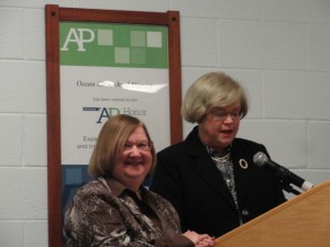 Kathy Zeigenfus (left) and Superintendent Kathleen Taylor