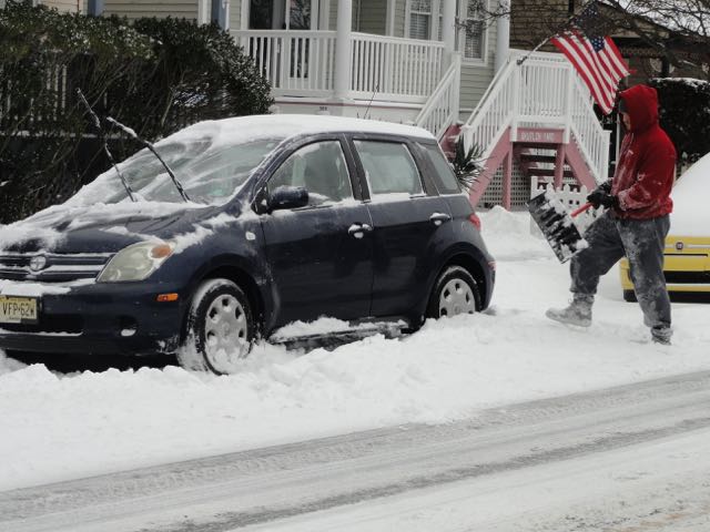 Digging out on Asbury Avenue.