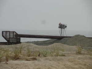 The Ocean City south end beach replenishment project had reached 53rd Street on Thursday, May 21.