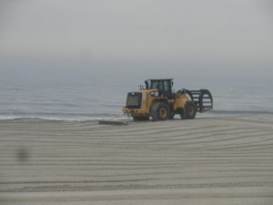 The beach at 51st Street where a brief test of the repaired dredge took place is now groomed and free of equipment on Tuesday (July 21).