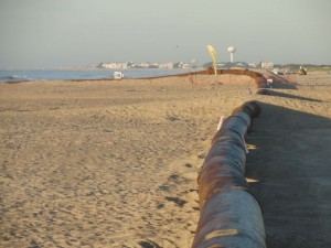 All beaches at the south end of Ocean City, NJ remain open during a break in a beach replenishment project as the dredge powering the project is repaired.