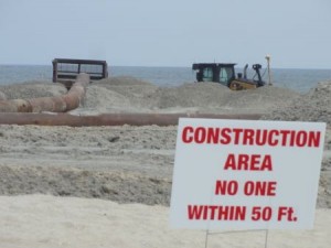 Beach closed at 55th Street for south end beach replenishment project in Ocean City, NJ