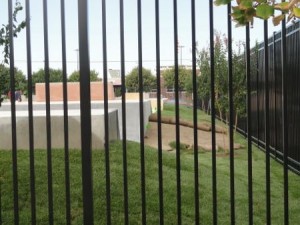 Fencing and sod are two of the last pieces of work on the new skateboard park in Ocean City.