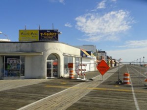 The boardwalk ramp at Eighth Street and stores to the south will remain open during the reconstruction work.