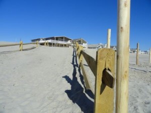 Split-rail fencing at the south end of Ocean City.