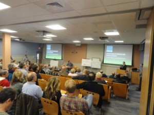 More than 100 attended the town hall meeting on north end pump station plans on Nov. 14 at the Ocean City Free Public Library.