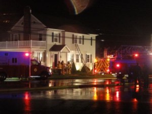 Scene of a fire at corner of West Atlantic Boulevard and Harbor Road on Tuesday.