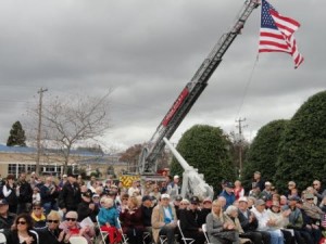 A crowd gathers at Veterans Memorial Park in Ocean City for Wednesday's annual Veterans Day Program in Ocean City.
