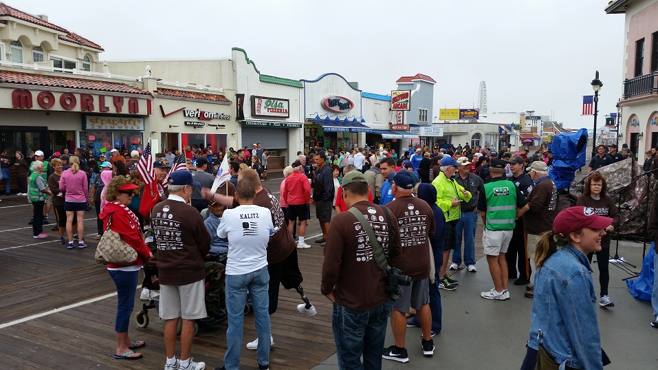 Hundreds of people on the Boardwalk took part in the event, which raised more than $100,000 for wounded veterans and their families.