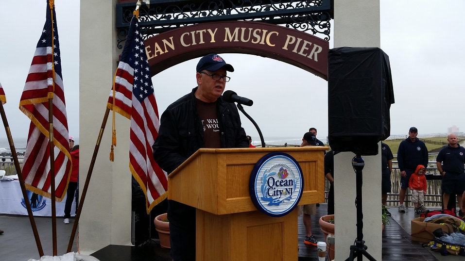 Steve Brady, president and CEO of Ocean City Home Bank, the walk's sponsor, addressed the crowd.