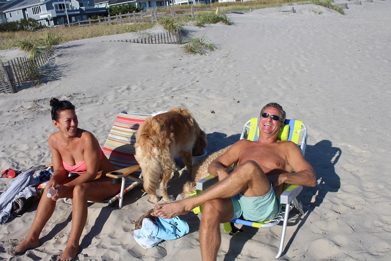 Kathy Amato, Ron Forster enjoying the sun and sand yesterday