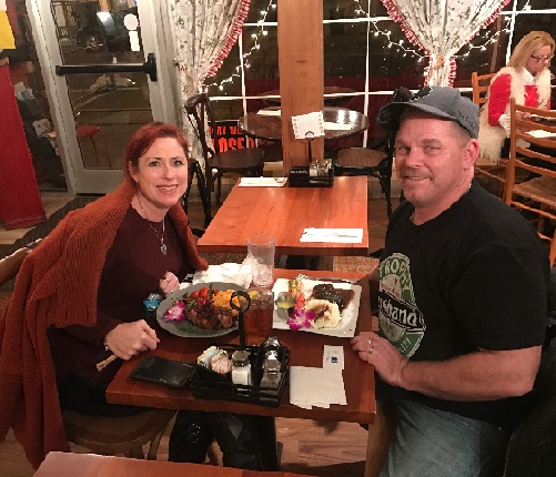 Kelly and Rodney Blomdahl, both business owners in town, were excited to celebrate the day with a great meal. 