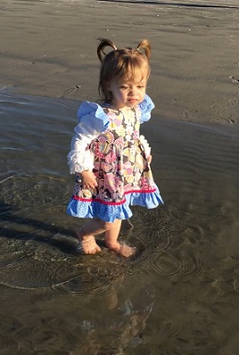 Nora Bernstein enjoyed the water with her mommy Emily.