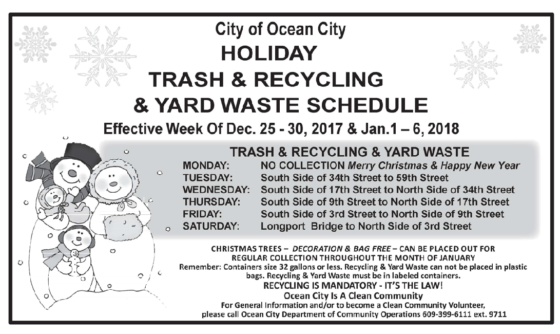 Ocean City Holiday Trash Schedule OCNJ Daily
