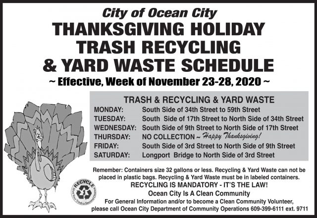 Holiday Trash Pickup Schedule | OCNJ Daily