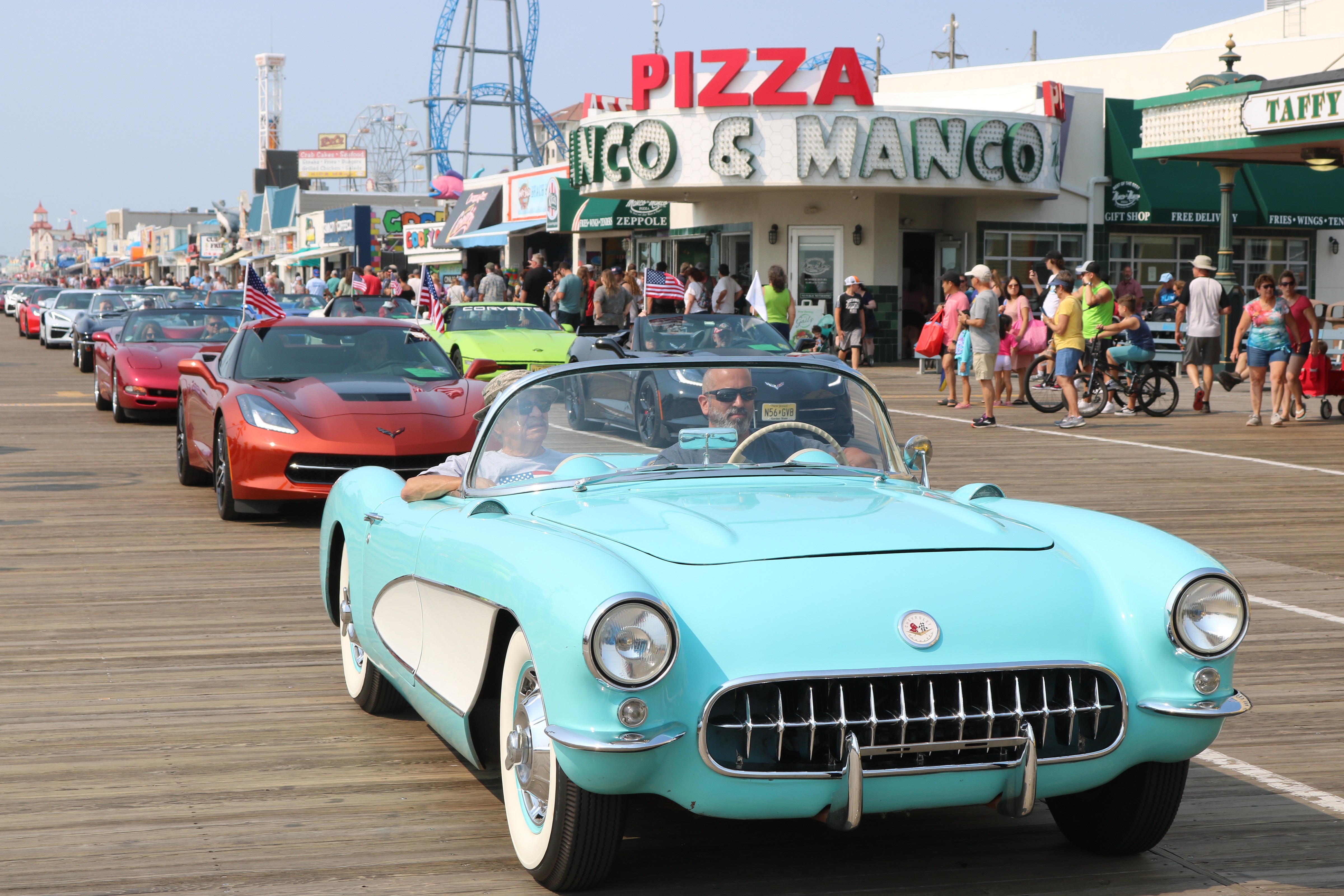 Corvettes cruise to Ocean City Boardwalk
